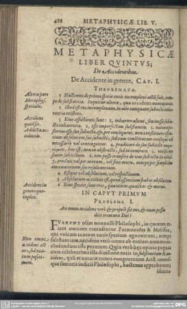 Metaphysicae, Liber Quintus