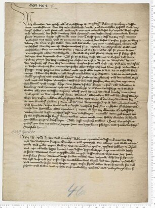Gegenurkunde der Bürgermeister und Ratsmannen von Lüneburg zu UAb 1439 April 30 I.