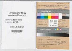 Entnazifizierung Friedrich Bister , geb. 26.12.1898 (Dreher)