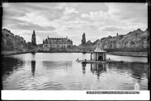 Dresden, Palais im Großen Garten, Blick über den Palaisteich
