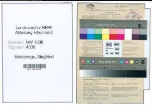 Entnazifizierung Siegfried Molderings , geb. 29.01.1915 (Schlosser)