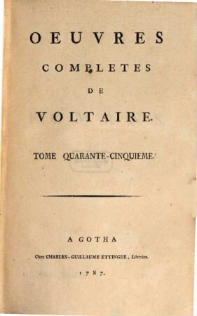 Oeuvres completes de Voltaire, 45. Romans ; 2