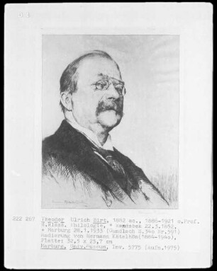 Theodor Birt (1852-1933), 1886-1933 Professor der Klassischen Philologie in Marburg