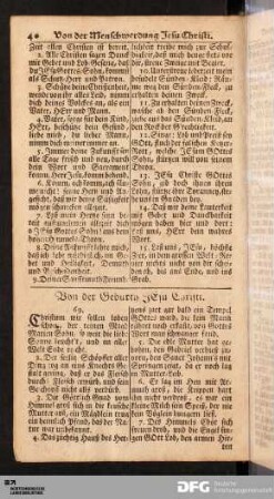 Von der Geburth JEsu Christi.