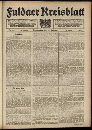 Ausgabe vom Donnerstag, den 15. Februar 1912.