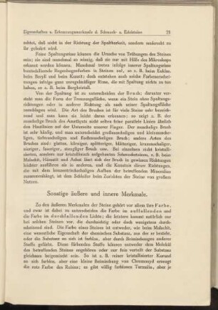Sonstige äußere und innere Merkmale.