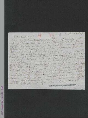 Brief von Louise Otto-Peters an eine Freundin