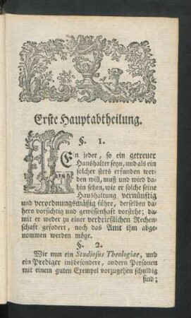 Erste Hauptabtheilung.