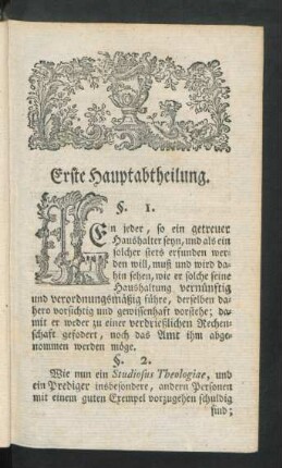 Erste Hauptabtheilung.