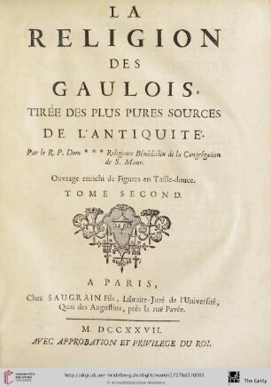 Band 2: La Religion des Gaulois: tirée des plus pures sources de l'antiquité
