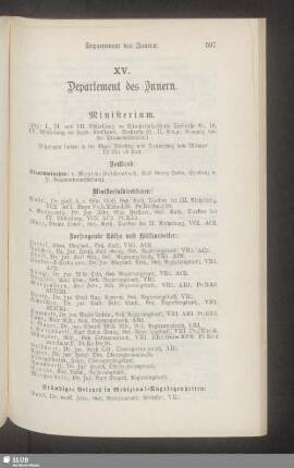 XV. Departement des Innern