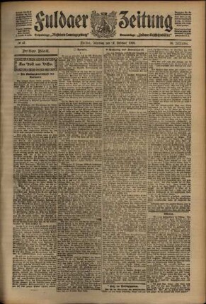 Dritte Ausgabe vom Samstag, den 27. Februar 1909.