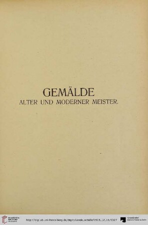 Gemälde alter und moderner Meister (Nr. 142-419)