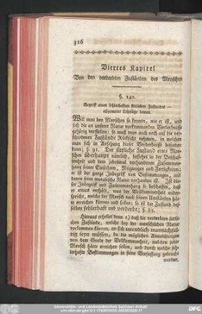 Viertes Kapitel Von den verderbten Zuständen des Menschen