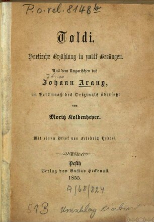 Toldi : poetische Erzählung in zwölf Gesängen