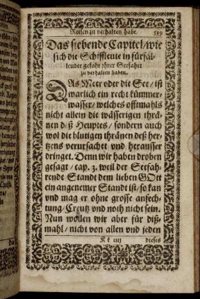 Das siebende Capitel / wie sich die Schiffleute in fürfallender gefahr ihrer Seefahrt zu verhalten haben.