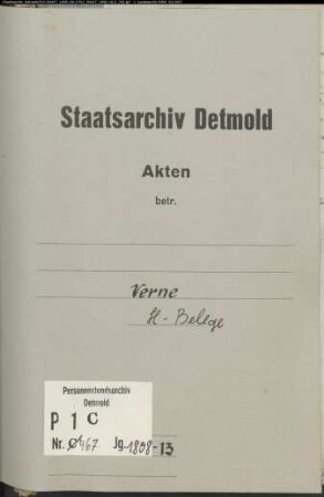 Belegakten zum Heiratsregister der katholischen Gemeinde Verne, Kreis Büren (1808-1813)