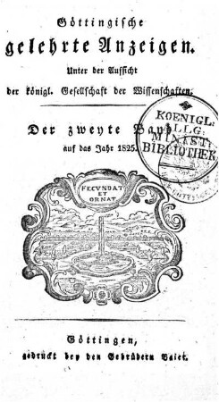 1825,2: Göttingische gelehrte Anzeigen