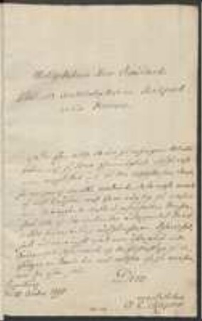 Brief von Albrecht Christoph Kayser an Regensburgische Botanische Gesellschaft