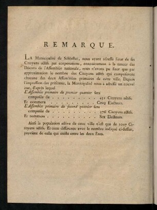 Remarque.