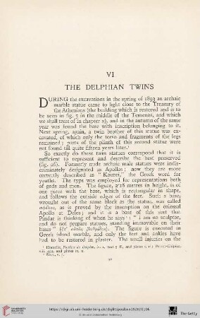 VI. The Delphian Twins