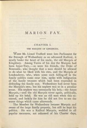 Marion Fay : a novel, 1