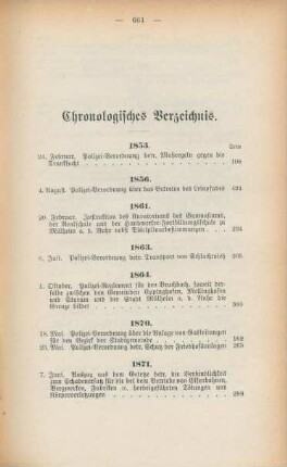 Chronologisches Verzeichnis.