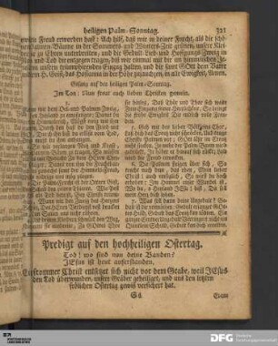 Predigt auf den hochheiligen Ostertag.