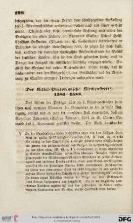 Der Kittel = Prätoriussche Kirchenstreit 1581 - 1588