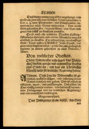Von weltlicher Oberkeit.