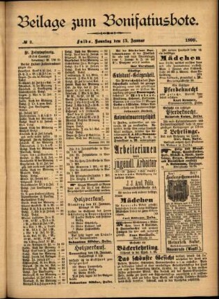 Zweite Ausgabe vom Sonntag, den 15. Januar 1899.