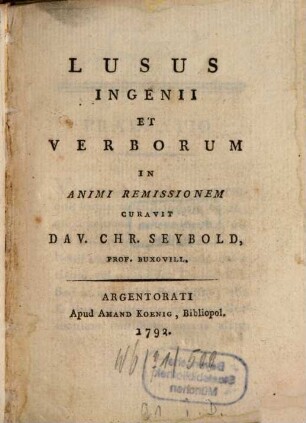 Lusus ingenii et verborum