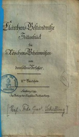 Clärchens Geständniße : Seitenstück zu Röschens Geheimnißen, 2