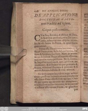 De Applicatione Doctrinae Hactenus traditae ad usum. Caput postremum.