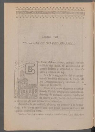 Capítulo VIII - "El Hogar de los Desamparados"