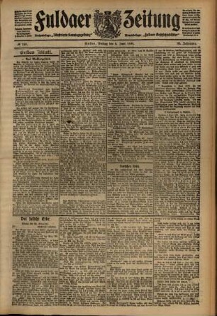 Erste Ausgabe vom Freitag, den 05. Juni 1908.