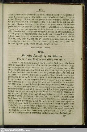 XVI. Friedrich August I., der Starke, Churfürst von Sachsen und König von Polen