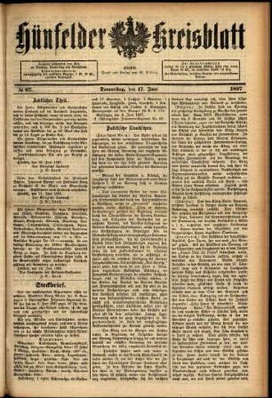 Ausgabe vom Donnerstag, den 17. Juni 1897.