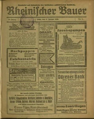 Rheinischer Bauer / 38. Jahrgang 1920