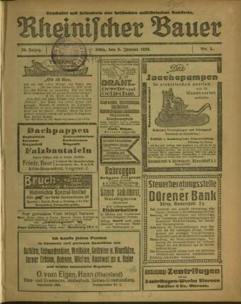 Rheinischer Bauer / 38. Jahrgang 1920