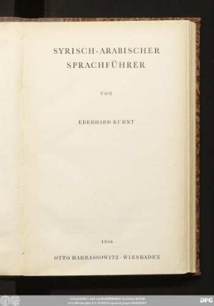 Syrisch-arabischer Sprachführer