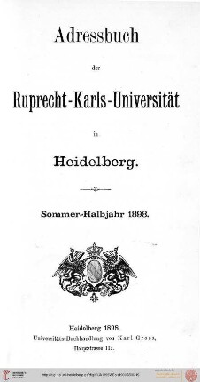 Sommersemester 1898