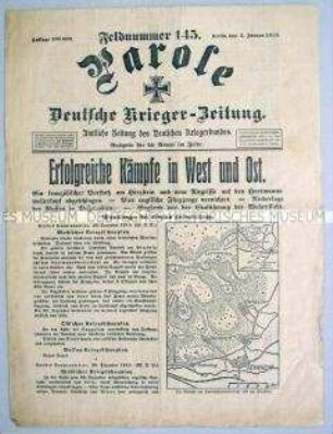 Kriegszeitung "Parole" mit Erfolgsmeldungen von verschiedenen Fronten