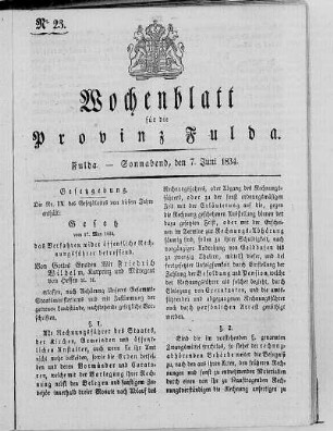 Nr. 23, Ausgabe vom 7. Juni 1834