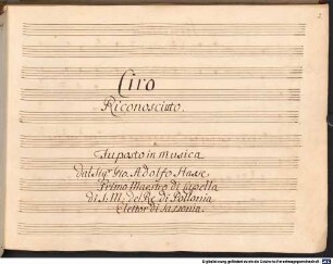 Il re pastore Excerpts. Arr S orch org BSB Mus.ms. 5092