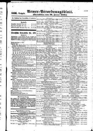 866.Ausgabe. Mittwoch, 26. Januar 1916