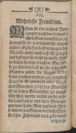 VII. Wehrteste Freundinn.