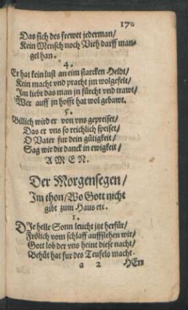 Der Morgensegen ...