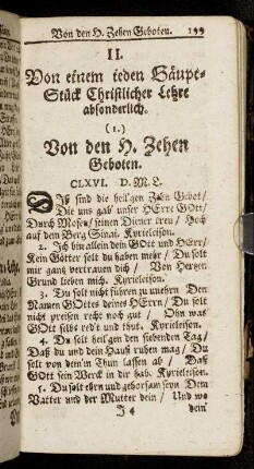II. Von einem ieden Häupt-Stück Christlicher Lehre absonderlich.