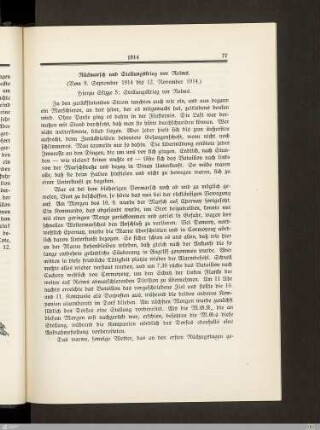 Rückmarsch und Stellungskrieg vor Reims